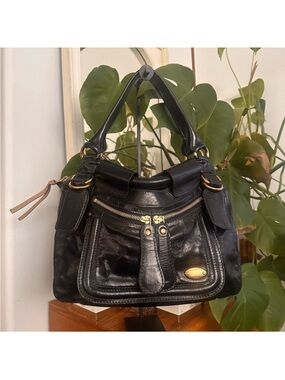 Y2K Chloe Classic Black Leather Shoulder Bag